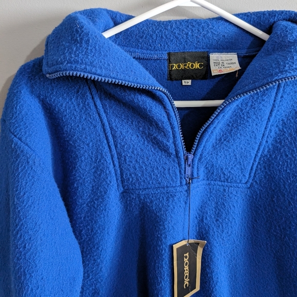 NWT Vintage Nordic quarter zip fleece Men's small Royal blue - Picture 4 of 7